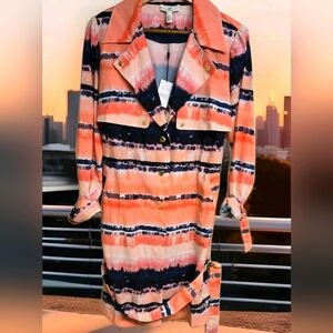 Halston Women's Dress Lava Blossom Medium Orange Black Style HHWS2270021.